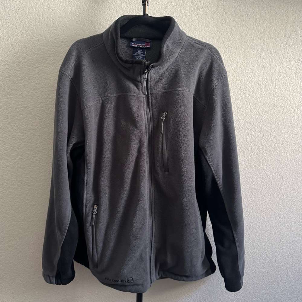 Free Country Men's Dark Gray Full-Zip Fleece Jacket
